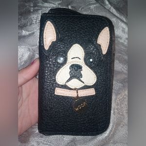 Cute dog wallet woof Charm Black